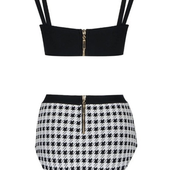 CHIC THE BRAND.Black and White Gingham Bikini with High-Waisted Bottoms - Picture 14 of 16
